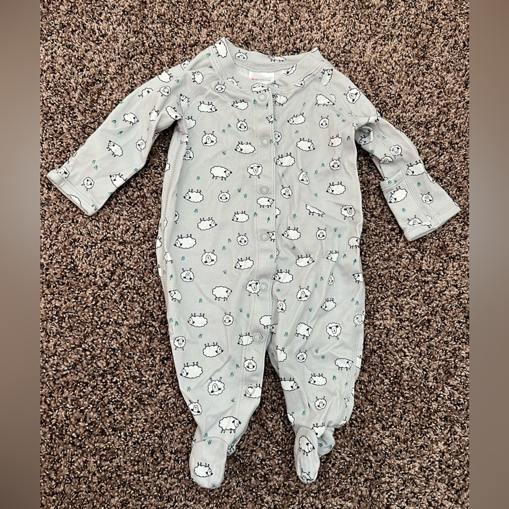hanna andersson sheep onesie pajamas baby